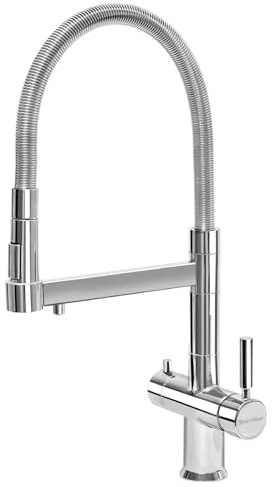 SmartWater® Smart Tap Flex rubinetto cucina 3 vie con doccetta flessibile, per acqua di rete calda/fredda e acqua depurata