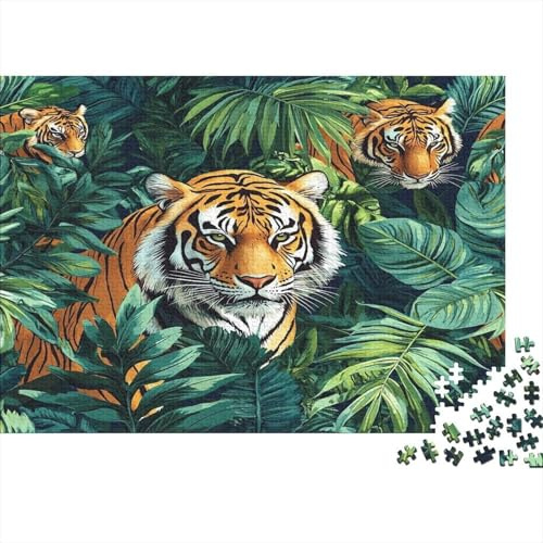 Tiger Jungle Puzzle 1000 Teile Mit Reflexionsfreier Oberfläche Erwachsenenpuzzle Dschungeltiger Als Entspannungsspiel Für Den Bildungsbereich Für Indoor Leisure Puzzl