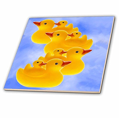 3dRose Spielzeugente auf blauer Glasfliese, 10,2 cm (ct_835_5)