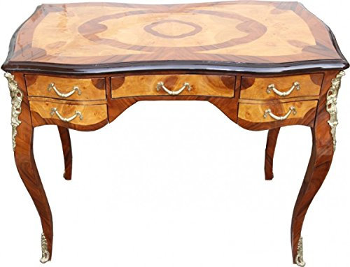 Casa Padrino Luxus Barock Schreibtisch Mahagoni Wurzelholz Furnier 100 x 80 x 58 cm- Sekretär Luxus Möbel