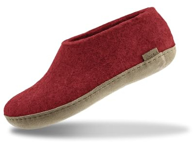 GLERUPS Hallenschuhe Damen & Herren | Unisex Wollpantoffeln mit Ledersohle