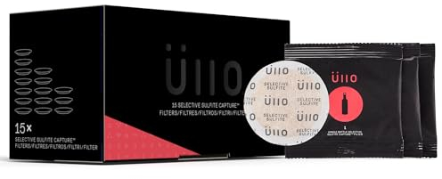 Ullo - Filtri di ricambio per bottiglie (15 pezzi) con tecnologia selettiva ai solfiti per rendere qualsiasi vino privo di istamina e solfiti conservanti