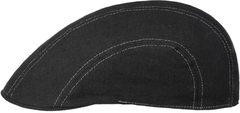 Stetson Madison Leinen Flatcap - Flat Cap aus Leinen Herren/Damen - Gefütterte Leinencap - Schirmmütze Frühjahr/Sommer - Sommercap schwarz 57 cm