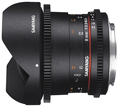 Samyang Obiettivo V-DSLR 8mm T/3,8 UMC Fish-Eye CS Ii per Sony A, Nero