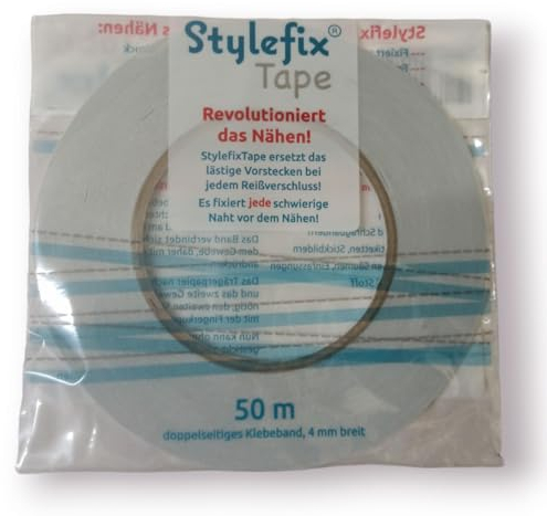 Farbenmix Stylefix Textilklebeband, 50 Meter, 4 mm breit, doppelseitiges Klebeband zur Fixierung