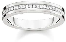 Thomas Sabo Ring Recyceltes 925 Sterling Silber Zirkonia, Größe 56, TR2117-051-14-56