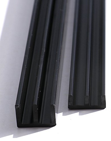 4mm Set Glasführungsprofile - Schiebetürprofile (150, schwarz)