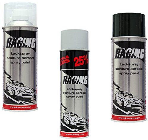 KWASNY_bundle LACKIERSET UNIVERSAL GRUNDIERUNG + LACKSPRAY SCHWARZ Glanz + 2-Schicht-KLARLACK