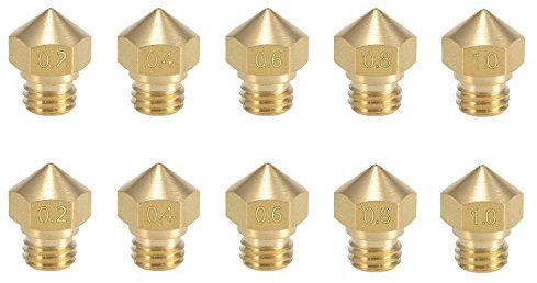 kweiny MK10 Nozzle Multi Size for 3D Printer Makerbot(0.2mm 0.4mm 0.6mm 0.8mm 1.0mm)
