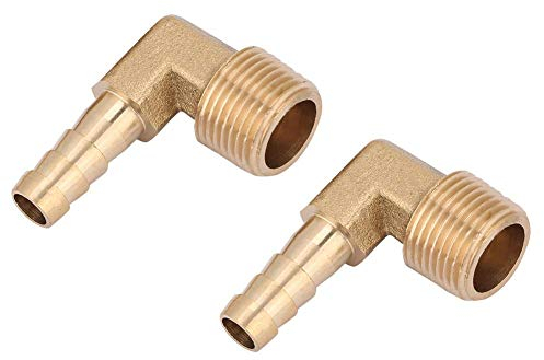 Raccordo a gomito a 90 gradi in ottone G3/8 filettatura maschio per tubo in ottone – Adatto a aria e acqua (8 mm)