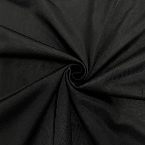Russo Tessuti Tessuto Fodera Maglina Jersey Elasticizzata Confort Retina Sottogonna 100x140cm-Nero