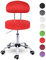 TRESKO® Rollhocker mit Lehne | Arbeitshocker höhenverstellbar 47-60 cm | Drehhocker mit Rollen | Bürostuhl Hocker Drehstuhl Kosmetikhocker (Rot)