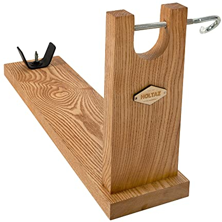 Holtaz Schinkenhalter aus Holz Serrano Schinken Halterung Schinkenschneidebrett Schinkenständer Schinkenhalterung Jamonero Jamon Halterung Natur geölt - 59x15x32.5cm