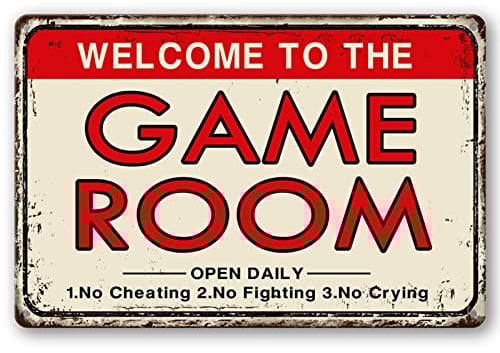 Video Game Room Accessories and Decor Retro Arcade Tin Signs Billiard Theater Powder Room Wall Decor Home Gaming Art Poster Gamer Decorations 8×12 Inch