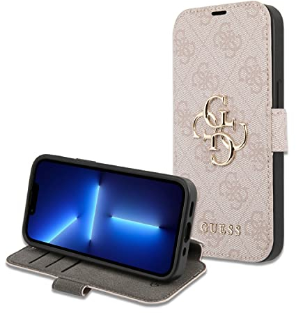 GUESS GUBKP13X4GMGPI Hülle für iPhone 13 Pro Max 6,7 Zoll Rosa Buche 4G Big Metal L