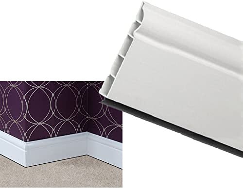 VP Roomline Skirting Board 100mm x 5m - Plastic Ogee Skirting Board - White Satin