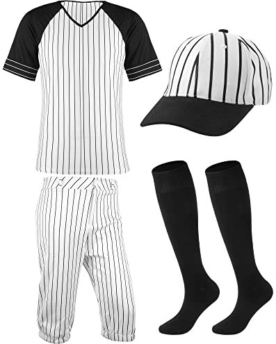 Vintage Baseball Kostüm für Karneval Party Halloween Herren Baseball Uniform Herren Klassische Höschen mit Nadelstreifen
