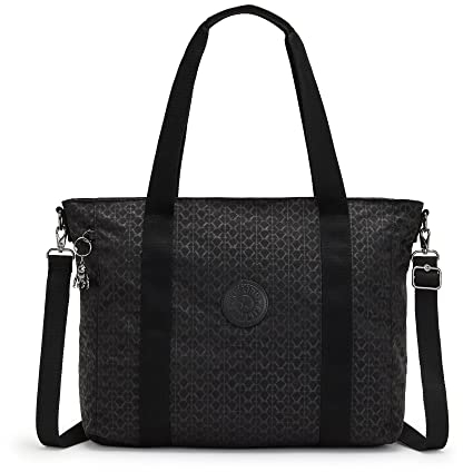 Kipling Damen Asseni Tote Leichte Alltags-Geldbörse Nylon Umhängetasche, Signature Emb, 19.25''L x 13.75''H x 6''D