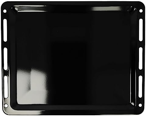vhbw Bandeja compatible con Bosch HBG635BB1/35, HBG635BS1/05, HBG635BB1/15 horno - 45,5 x 36,1 x 2 cm, antiadherente, esmaltado negro
