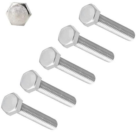 TERF® Lot de 5 boulons hexagonaux M10 x 100 mm entièrement filetés M10 (10 mm) x 100 mm, Visserie Boulonnerie