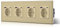 BSEED Quadruple prise murale Schuko 3 en 1 encastrable, en verre, avec ports USB-A et USB-C, puissance de charge rapide de 20 W, installation facile, doré