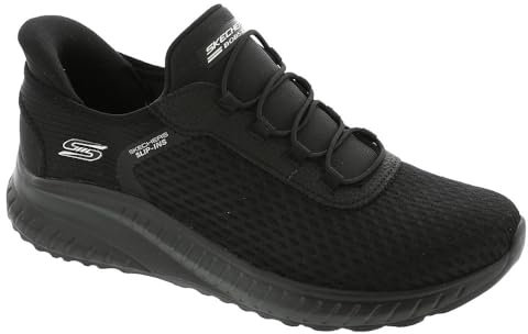 Skechers Bobs Squad Chaos, Zapatillas para Mujer, Black Mesh Trim, 38 EU