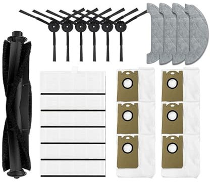 YAXRO Pièces de Rechange for aspirateur Robot HONITURE Q6 Pro, Accessoires de Rechange, Brosse Principale, Brosse latérale, Filtre Hepa, vadrouille, Sac à poussière (Color : Set B)