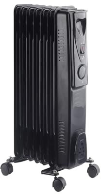 Oil Filled Radiator 7 Fin, Electric Radiator for Home Office, Oil Radiator Warms Any Room Quickly, Thermostatically Controlled 1500W Oil Heater for Maximum Warmth, Black
