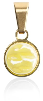 ALEXASCHA Gold Kettenanhänger mit Stein • Charm zum Wechseln • passend für eine Vielzahl von Ketten • Edelstahl & recyceltes Glas • MIX AND MATCH