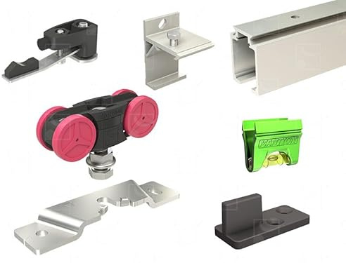 Ensemble coulissant SAF 80A MANTION pour porte 10-20 Kg - Rail 1.95m + 1 amortisseur M65S - SAF10-80-195-1