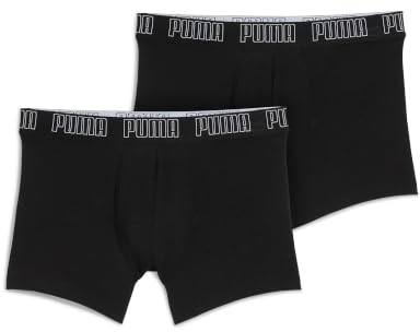 PUMA Boxer Trunk Boxershorts Herren Everyday Unterhose Pant Unterwäsche 2er Pack, Farbe:230 - Black/Black, Bekleidungsgröße:XL