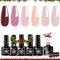LKEE Nail Gel Polish- Pastel Nail Polishes Set 6 (pinkish brown)
