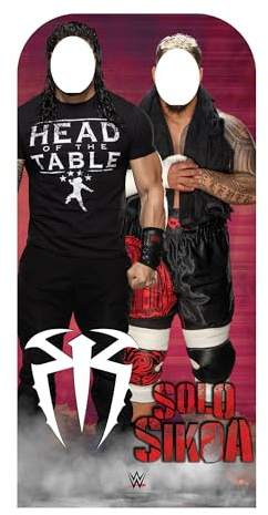 Star Cutouts SC4365 WWE Roman Reigns & Solo Sikoa Stand-In Lifesize Cardboard Cutout – WWE Wrestling Photo Prop, Party Decoration & Fan Display