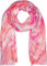 styleBREAKER Damen Schal Wasserfall Farbverlauf Muster mit Metallic Details, Leichtes großes Tuch mit kurzen Fransen 01016227, Farbe:Koralle-Pink