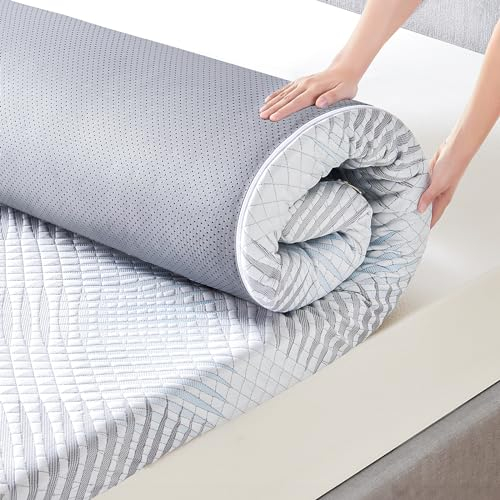 Eseren Gel Topper 90x200cm, Mattress Topper Höhe 7cm, Hergestellt aus H2 & H3 Gel Memory Foam, Öko-TEX® Zertifiziert, Abnehmbarer und Waschbarer Topper, Geeignet für Boxspringbett Schlafsofas