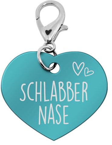 Soulhorse Marke Pferd Pony Hunde Glücksmarke Pferdemarke Gücksbringer Schutzengel Sattel Herz Trense Zaumzeug Vorderzeug Schlüsselanhänger Talisman für Tiere und Menschen (Aqua, Schlabbernase)