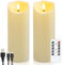 Yeelida Wiederaufladbare Flammenlose Fernbedienung & Timerfunktion Kunststoff-LED-Kerzen, Flackerndes 2er-Pack Kerzen mit Ladekabel, Lang anhaltend 60 Std (Elfenbein, 7,5cm x20cm)