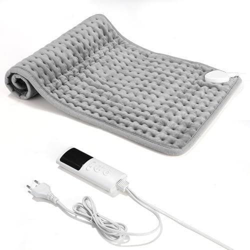 Heizkissen 30x60cm heizkissen mit Automatischer Abschaltung und 9 Temperaturstufen Heizkissen mit Abschaltautomatik 4 Timing-Einstellung für Rücken, Schulter, Bauch, Nacken