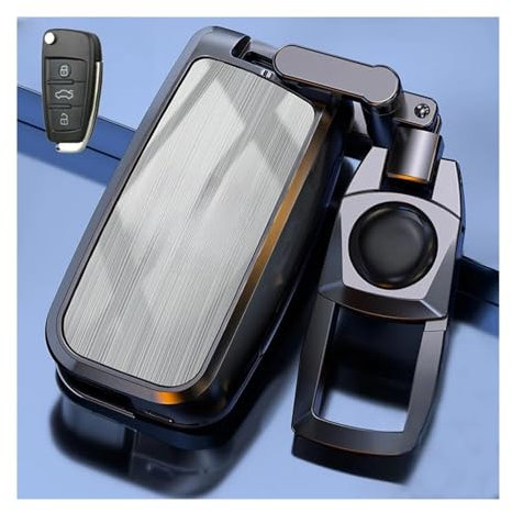 STRIVING BIRD Coques de clé Étui pour Clé Télécommande Intelligente De Voiture A&UDI A3 S3 A4 S4 RS4 A6 S6 RS6 Q5 Q7 TT, Housse avec Porte-clés (Gray,A)