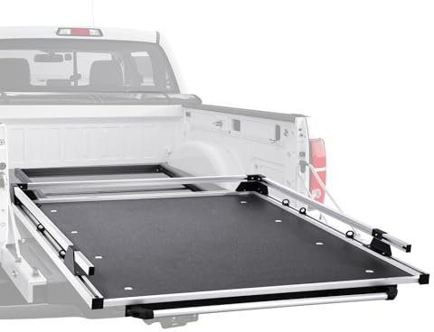 VEVOR Sliding Truck Bed Organizer, 78 x 48-Inch Heavy Duty Truck Bed Storage Drawer with 1000 lbs Capacity, Features 6 Movable Rings for Securing, 2-Postion Slide Out Tray for Pickup Trucks, Black