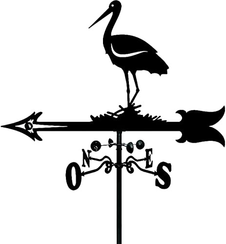 Vane Storch Silhouette Wetterhahn Edelstahl Indikator Richtung für Dachbauer Garten Dekoration