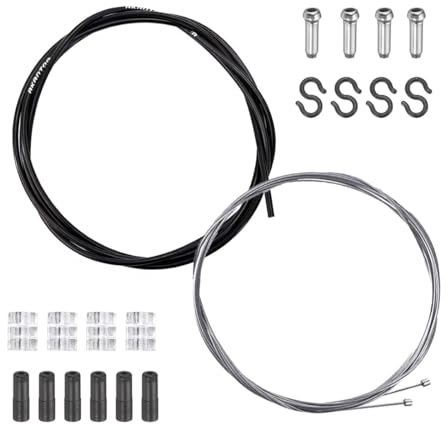 HABNI Set De Cable De Frein Vélo, Kit De Gaines De Câbles De Frein De Vélo De Montagne, Kit De Remplacement De Câble De Frein Et Boîtier,Câble De Frein De Vélo De Montagne,Cable Frein Velo