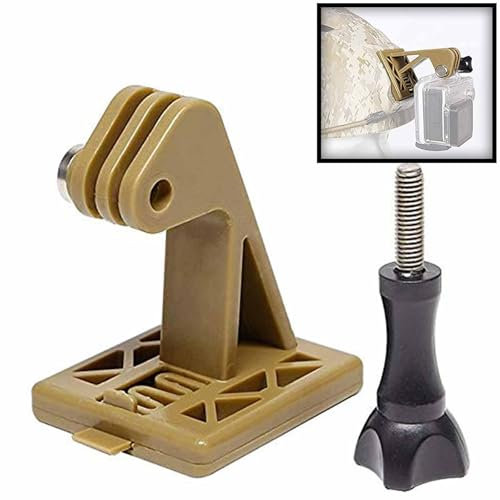 AQzxdc Tactical Helmet Accessories Mount Airsoft Camera Adapter Kit for GoPro Action Shot Gun Hunting Rifle Camera Mount(Brown)