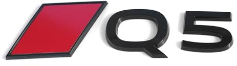 Audi 8MA853740A5FQ Schriftzug Q5 Aufkleber Modellbezeichnung Emblem Logo Buchstaben Modellschriftzug, schwarz, mit Audi Sport Raute in rot
