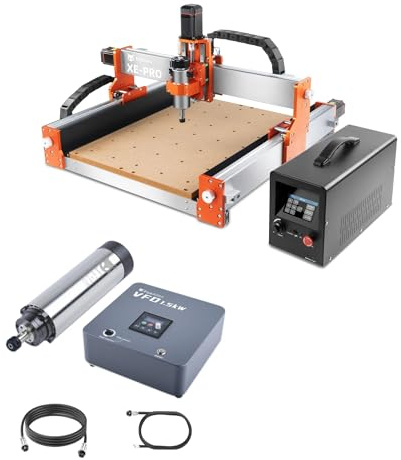FoxAlien XE-PRO CNC Router Machine and 1.5kW VFD Spindle Upgrade Kit for Metal Wood Cutting