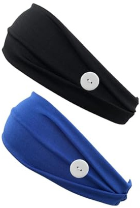 PENIKOKO 2 Stück-Pack Elastisches Damenhaarband mit Knopfleiste Gesichtsmasken Befestigung für Damen