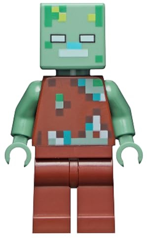 LEGO Minecraft Minifigures (Drowned Zombie, 2, Minifigures)