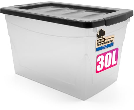 BigDean 30 L Aufbewahrungsbox mit Deckel Budget Line Aufbewahrungsboxen | Plastikbox mit Deckel