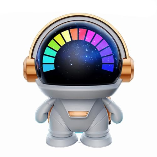 Aribrnten 1 PCS Astronaut Wireless Bluetooth Speaker Cute Desktop Space Robot Subwoofer Bluetooth Speaker White-Gold for Home Outdoor Gift-B