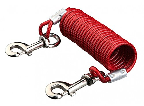 Trixie 22945 Hofleine mit Spiralkabel, 5 m, rot